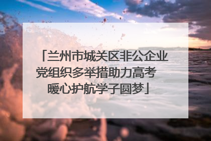 兰州市城关区非公企业党组织多举措助力高考 暖心护航学子圆梦