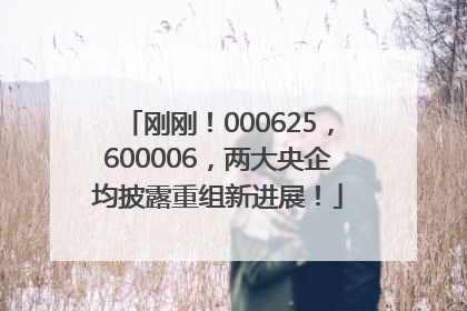 刚刚！000625，600006，两大央企均披露重组新进展！