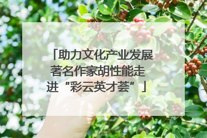助力文化产业发展 著名作家胡性能走进“彩云英才荟”