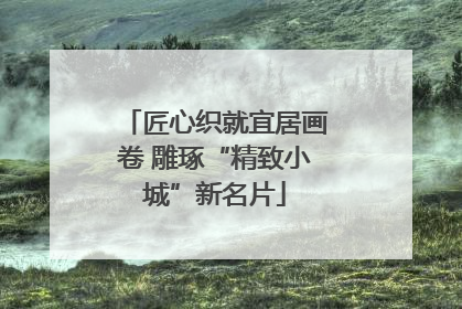 匠心织就宜居画卷 雕琢“精致小城”新名片