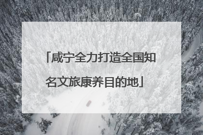 咸宁全力打造全国知名文旅康养目的地