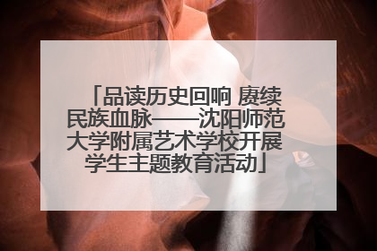 品读历史回响 赓续民族血脉——沈阳师范大学附属艺术学校开展学生主题教育活动