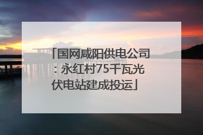 国网咸阳供电公司：永红村75千瓦光伏电站建成投运