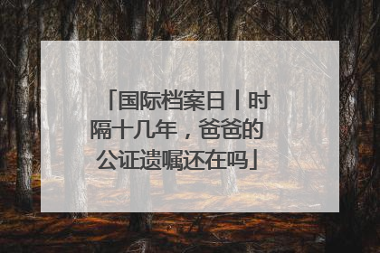 国际档案日丨时隔十几年，爸爸的公证遗嘱还在吗
