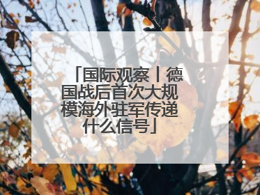 国际观察丨德国战后首次大规模海外驻军传递什么信号