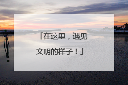 在这里，遇见文明的样子！