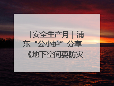 安全生产月｜浦东“公小护”分享《地下空间要防灾，守护平安有我在》安全谣
