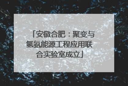 安徽合肥：聚变与氢氨能源工程应用联合实验室成立