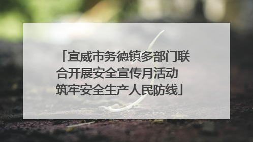 宣威市务德镇多部门联合开展安全宣传月活动 筑牢安全生产人民防线