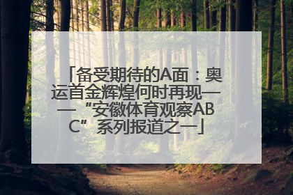 备受期待的A面：奥运首金辉煌何时再现——“安徽体育观察ABC”系列报道之一