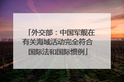 外交部:中国军舰在有关海域活动完全符合国际法和国际惯例