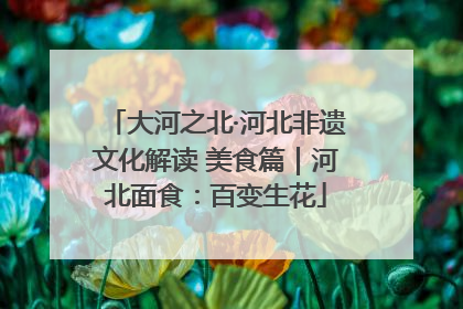 大河之北·河北非遗文化解读 美食篇｜河北面食：百变生花