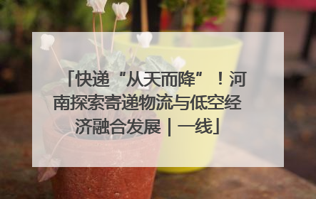 快递“从天而降”！河南探索寄递物流与低空经济融合发展｜一线