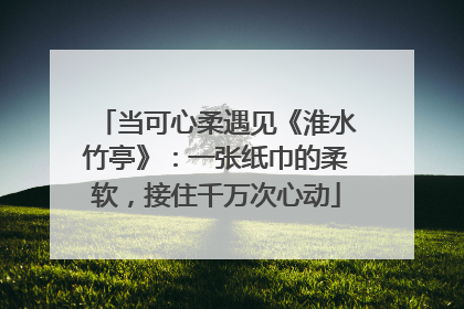 当可心柔遇见《淮水竹亭》：一张纸巾的柔软，接住千万次心动