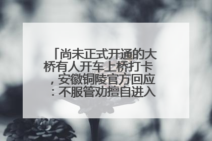 尚未正式开通的大桥有人开车上桥打卡，安徽铜陵官方回应：不服管劝擅自进入，已采取措施