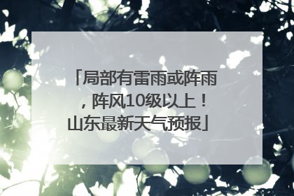 局部有雷雨或阵雨，阵风10级以上！山东最新天气预报