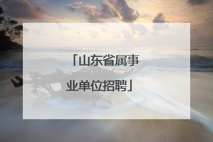 山东省属事业单位招聘