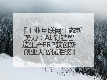 工业互联网生态新势力：AI 钉铛智造生产ERP获创新创业大赛优胜奖