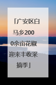 广安区白马乡2000余亩花椒迎来丰收采摘季