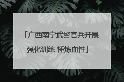 广西南宁武警官兵开展强化训练 锤炼血性
