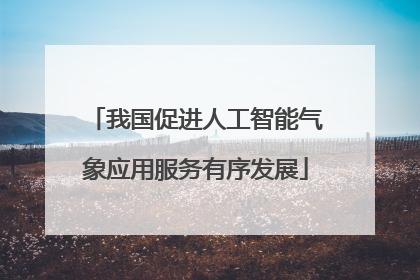 我国促进人工智能气象应用服务有序发展