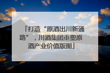 打造“原酒出川新通路”，川酒集团重塑原酒产业价值版图