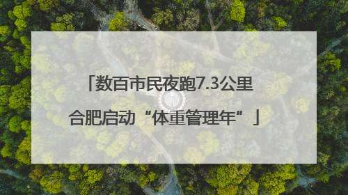 数百市民夜跑7.3公里 合肥启动“体重管理年”