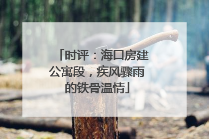 时评：海口房建公寓段，疾风骤雨的铁骨温情