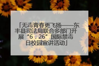 无毒青春更飞扬——东丰县司法局联合多部门开展“6．26”国际禁毒日校园宣讲活动