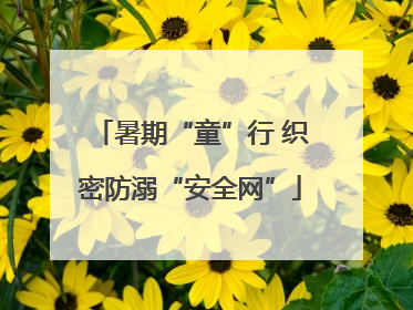 暑期“童”行 织密防溺“安全网”