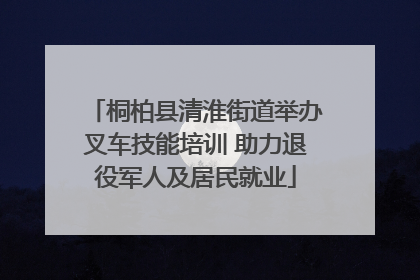 桐柏县清淮街道举办叉车技能培训 助力退役军人及居民就业