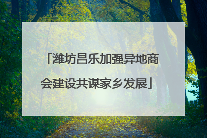 潍坊昌乐加强异地商会建设共谋家乡发展