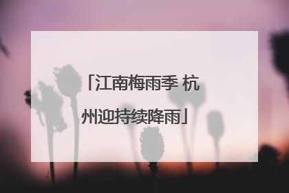 江南梅雨季 杭州迎持续降雨