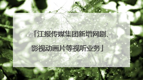 江报传媒集团新增网剧、影视动画片等视听业务