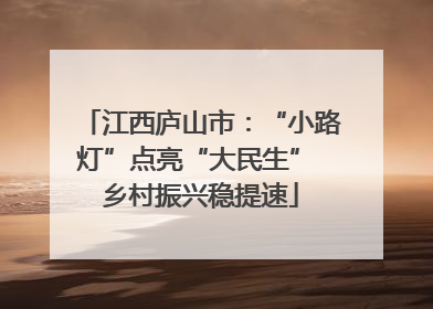 江西庐山市：“小路灯”点亮“大民生” 乡村振兴稳提速