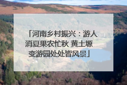 河南乡村振兴：游人消夏果农忙秋 黄土塬变游园处处皆风景