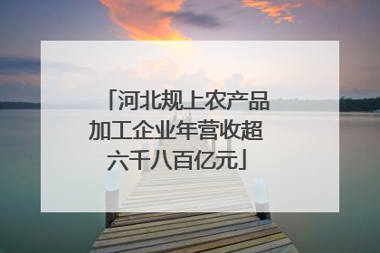 河北规上农产品加工企业年营收超六千八百亿元
