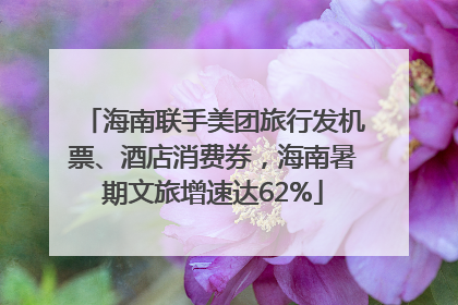 海南联手美团旅行发机票、酒店消费券，海南暑期文旅增速达62%