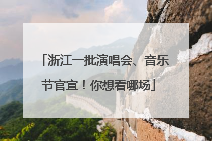 浙江一批演唱会、音乐节官宣！你想看哪场