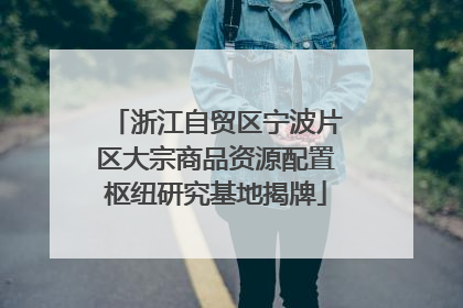 浙江自贸区宁波片区大宗商品资源配置枢纽研究基地揭牌