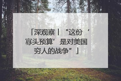 深观察丨“这份‘寡头预算’是对美国穷人的战争”