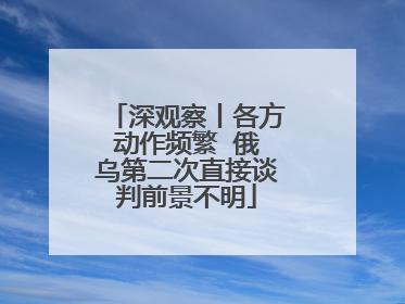 深观察丨各方动作频繁  俄乌第二次直接谈判前景不明