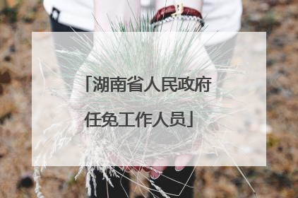 湖南省人民政府任免工作人员