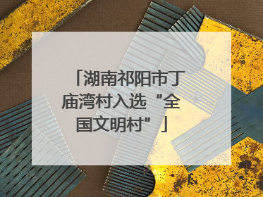 湖南祁阳市丁庙湾村入选“全国文明村”