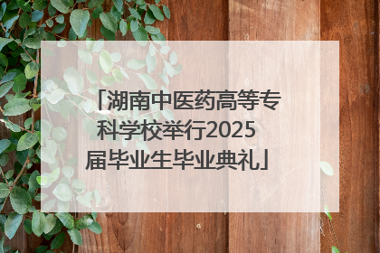 湖南中医药高等专科学校举行2025届毕业生毕业典礼