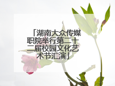 湖南大众传媒职院举行第二十二届校园文化艺术节汇演