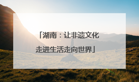 湖南：让非遗文化走进生活走向世界