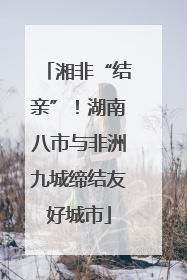 湘非“结亲”！湖南八市与非洲九城缔结友好城市