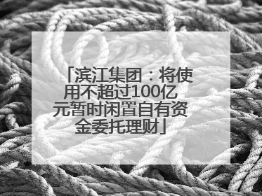 滨江集团：将使用不超过100亿元暂时闲置自有资金委托理财