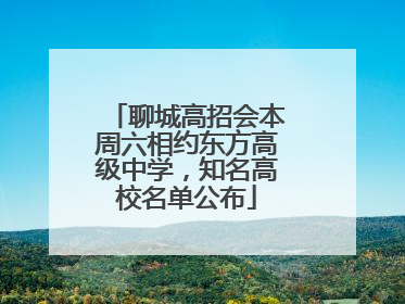 聊城高招会本周六相约东方高级中学，知名高校名单公布